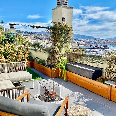 Terrazza Su - 300sqm Rooftop Penthouse W Sea & Views - Close To Aquarium Apartamento Génova