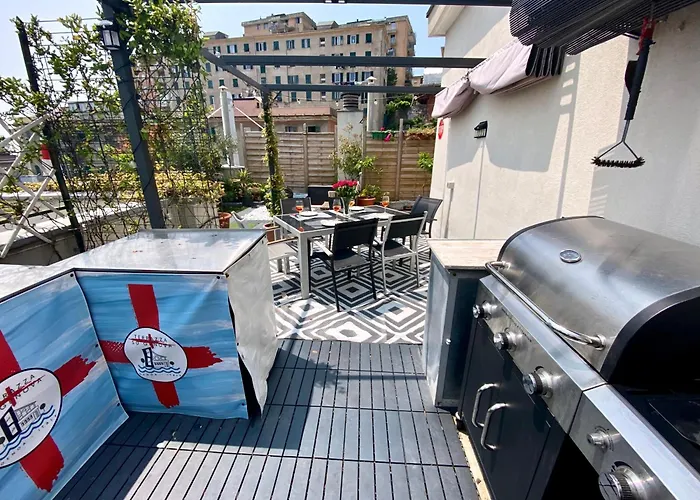 Terrazza Su - Attico Panoramico Vicino Acquario E Centro Citta * Genua